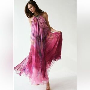 FREE PEOPLE CECILIA DE BUCOURT Chains Dress Orchid Pink Size XS. D22